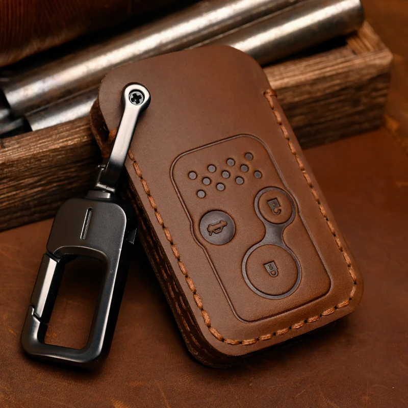 Protecteur en cuir véritable pour Honda 8e génération Accord ancien poème CRV 9e génération Civic Key Case Cover Fob