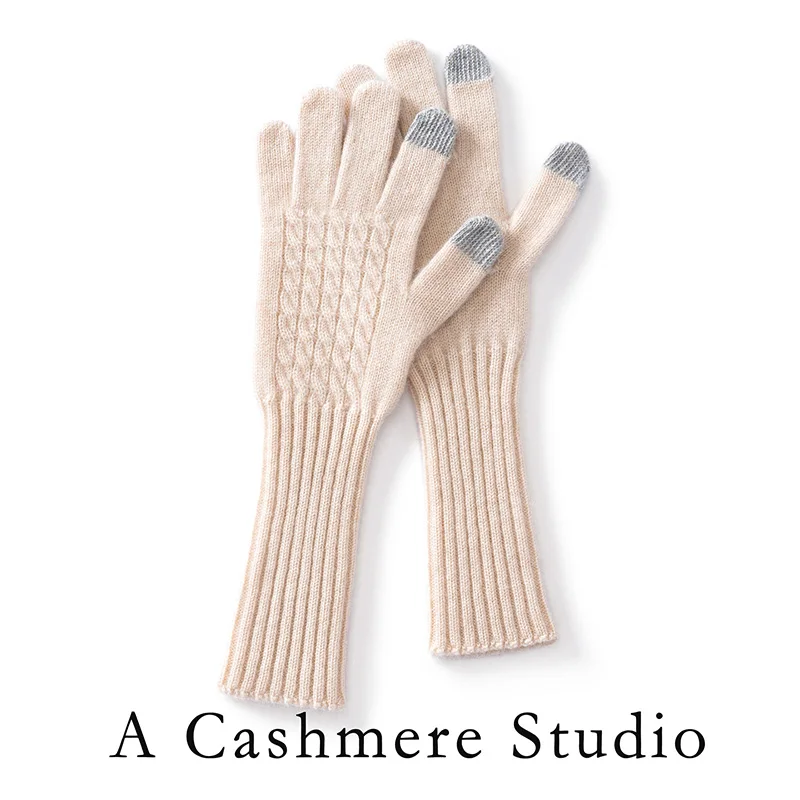 women-quality-cashmere-gloves-cable-knit-touchscreen-finger-hole-winter-autumn-warm-wrist-length-classic-gloves-female-mitten