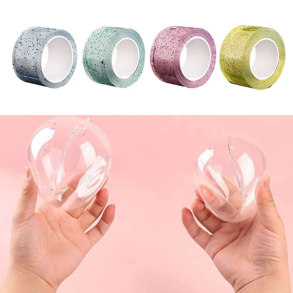 Colorful Glitter Adhesive Blowable Bubble Tapes DIY Craft Pinch Toy Making High Sticky Nano Bubble Tape Transparent Tape