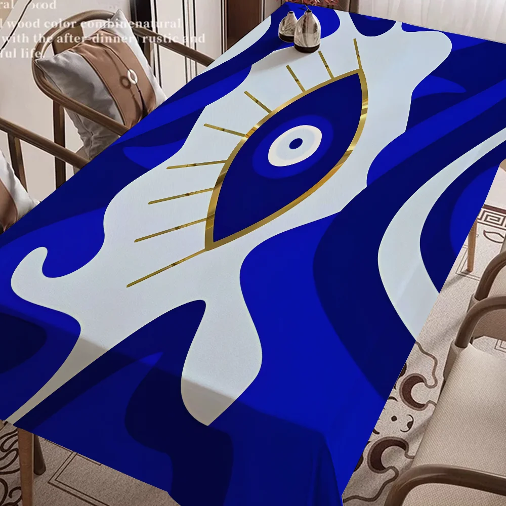Evil Eye,Eye Of Horus,Nazar Tree Of Life Washable TableCloth For Wedding Party Dining Banquet Decoration Luxuriou Table Table