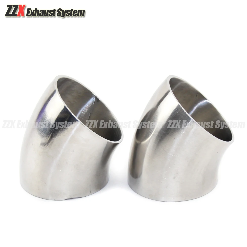 OD 54mm 57mm 60mm 63mm 70mm 76mm 85mm 89mm304 Stainless steel 45 degree elbow Flange for automobile exhaust pipe connection 1PC