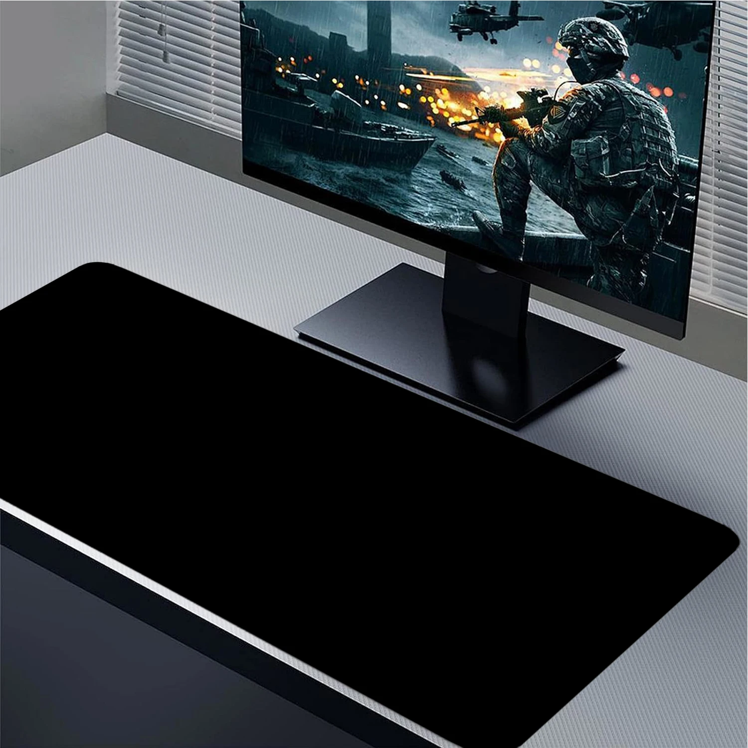 3mm Thickness Black Mouse Pad Big Gaming Mouse Pad Large Desk Mat,Non-Slip Base Game Mousepad Computer Keyboard Pad