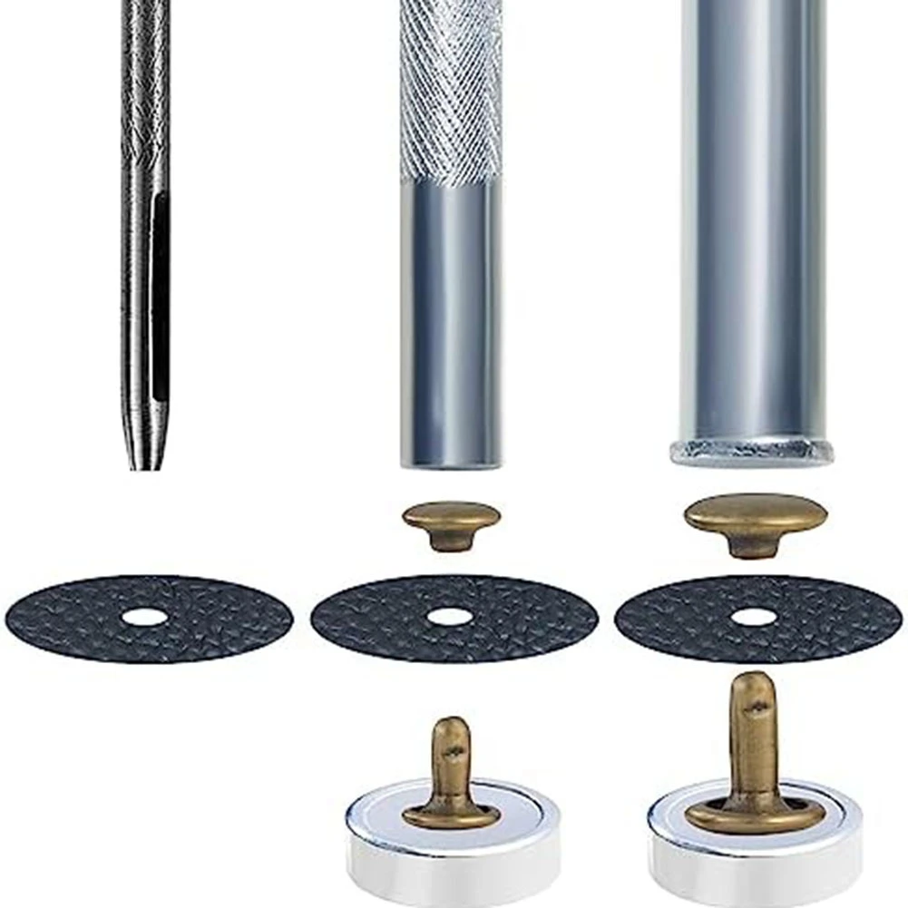 FLYY-340 Sets Leder-Nietenset, Nieten für Leder, Doppelhutnieten, Bekleidungsstoffe zum Reparieren von Kleidung, Schuhen, Taschen, Gürteln, langlebig, D – Detail 7