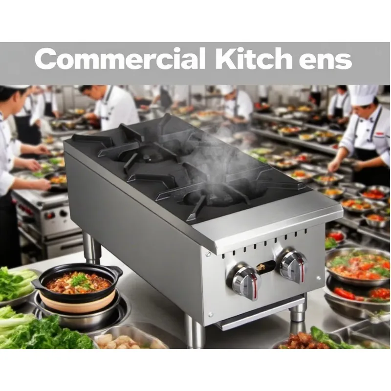 Commercial custom countertop gas cooker with two powerful burners for home outdoor cooking stoves