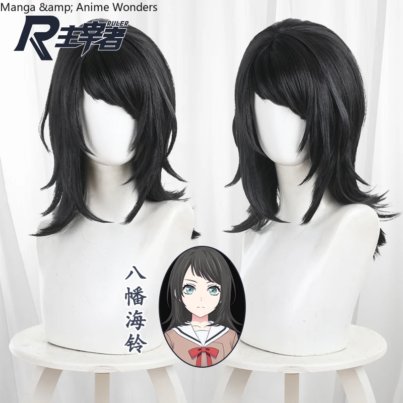 Anime BanG Dream Cosplay Umiri Yahata Timoris Stage Role Play High Temperature Silk Black Wig Hair Net Wigs