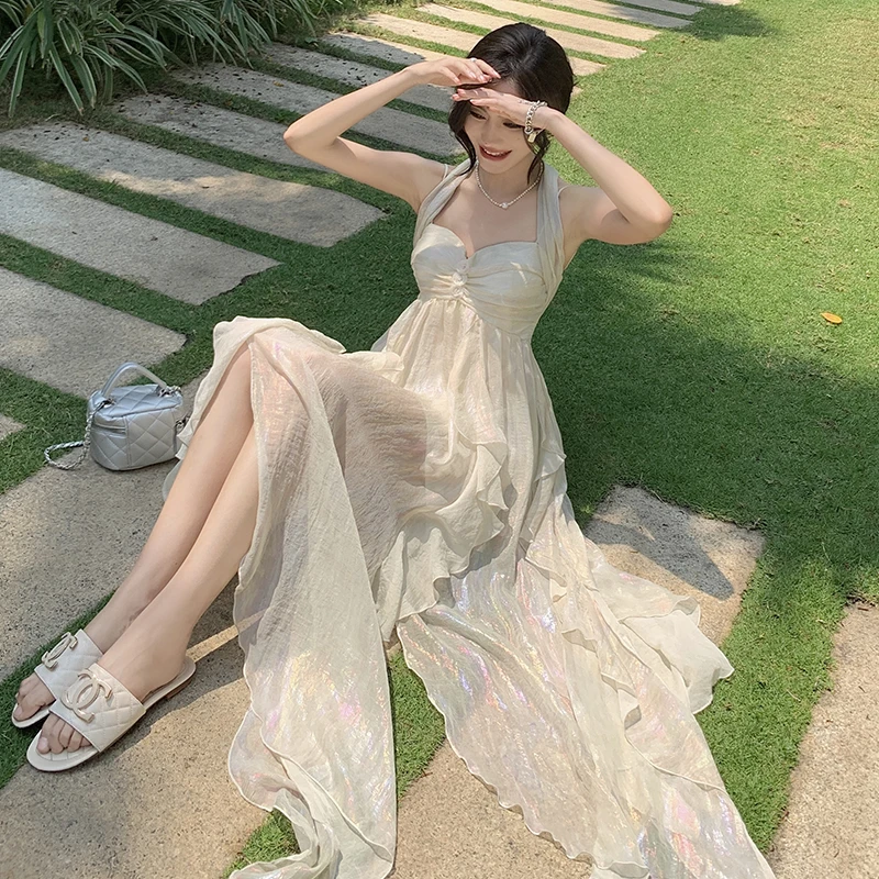 

Mermaid Princ Sle Svel Long Dr Glittering Ne Hanging Design Holiday Aosphere Beach Coastline Fairy T Bea...