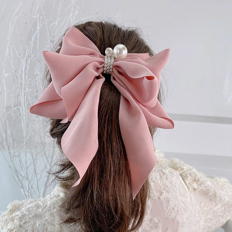 Women Girls Wild Big Large Hair Band Trendy Hairpin Casual Hair Clip Cute Ribbon Bow Ladies accessories Big Bow Barrette