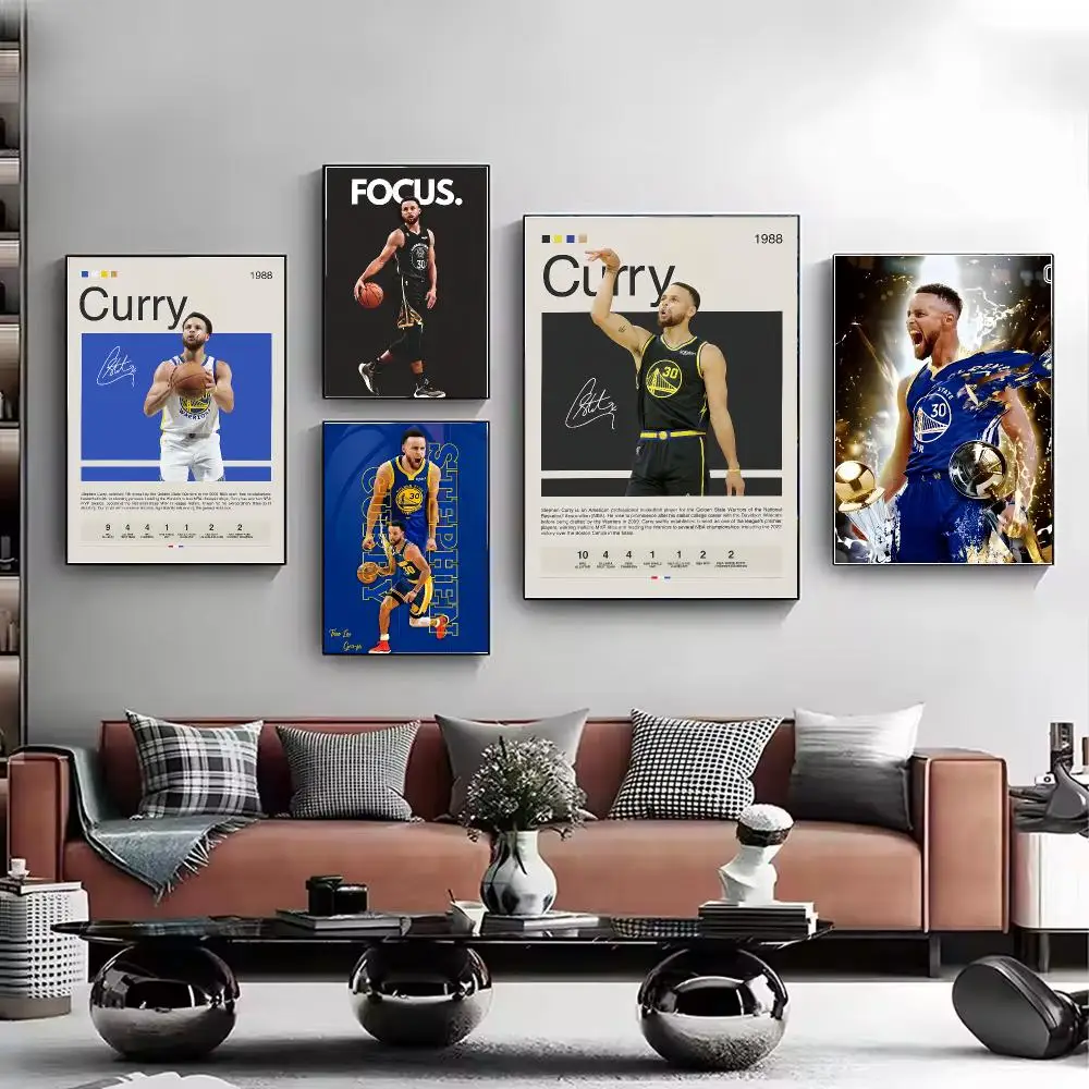 S-Stephen C-Curry Basketball Player Poster Stylish Wall Art for Living Room Bedroom Study Home Decor Gift
