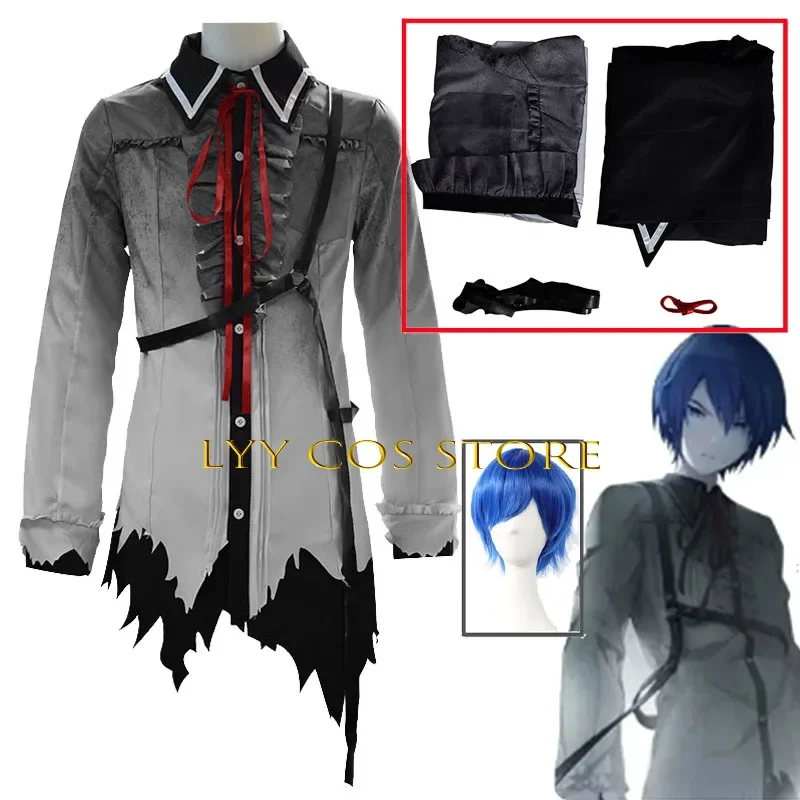 KAITO Cosplay Anime Project Sekai Colorful Stage Costume Kaito Shirt Uniforms Halloween Party Kaitoo Irregular Outfit Wig