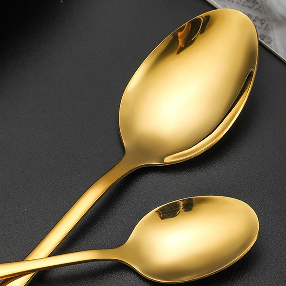 Stainless Steel Cutlery 24pcs Beautiful Complete Tableware Dinner Set Table Luxury Golden Fork Spoon Knife Christmas Gift