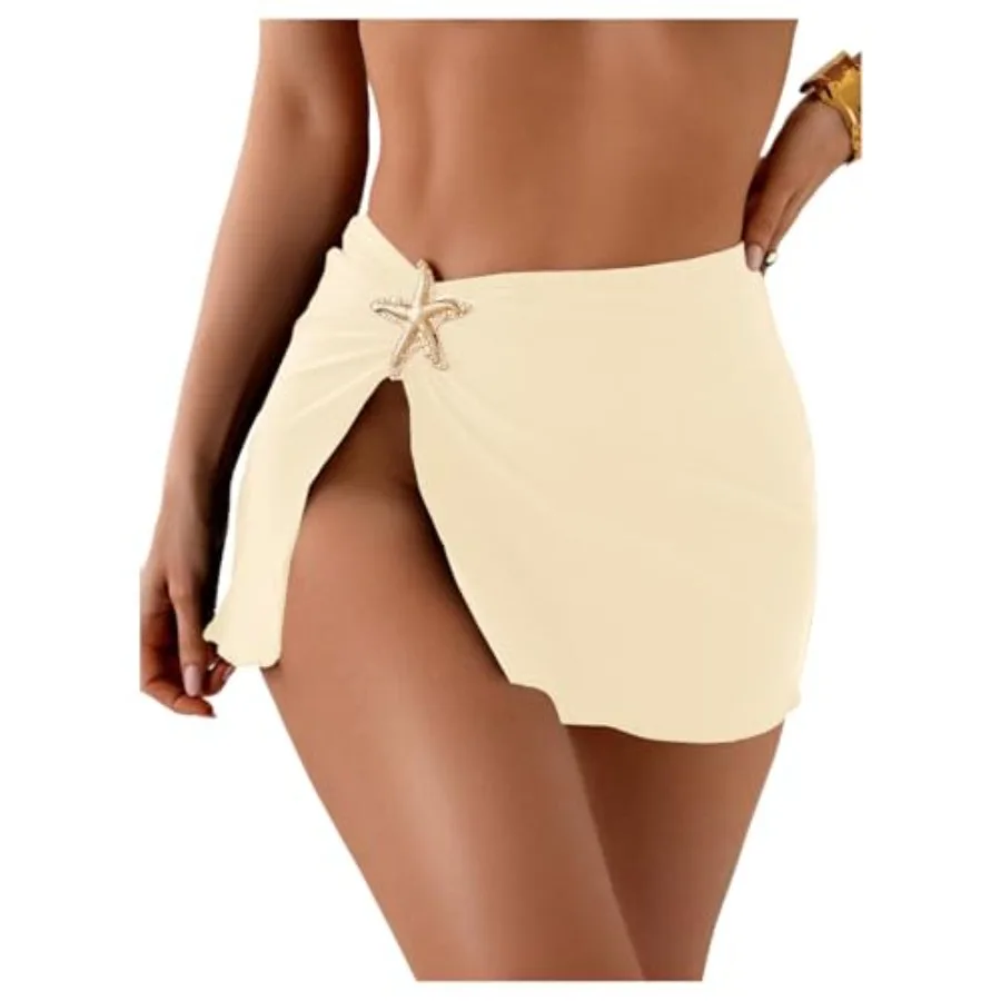 

Женская пляжная юбка-парео с разрезом и принтом морских звезд, облегающая, для отпуска, с шармом