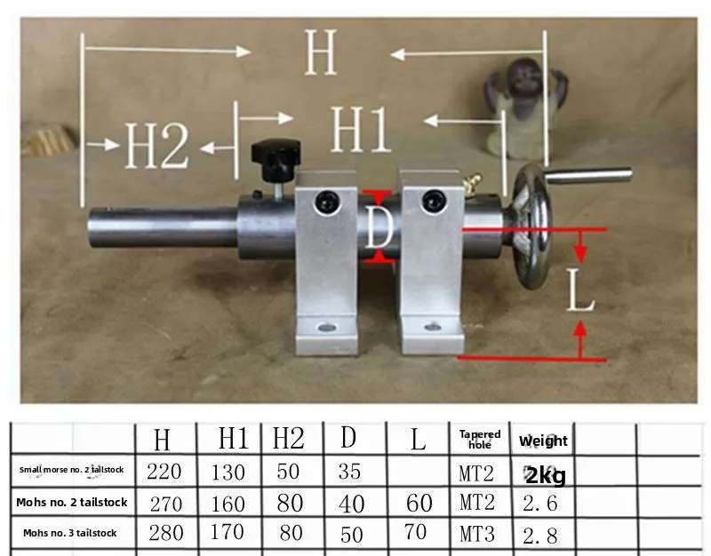 New Lathe Tailstock Main Body for Wood Lathe, Bead Carving, Jade, Curio & Metal Machinery