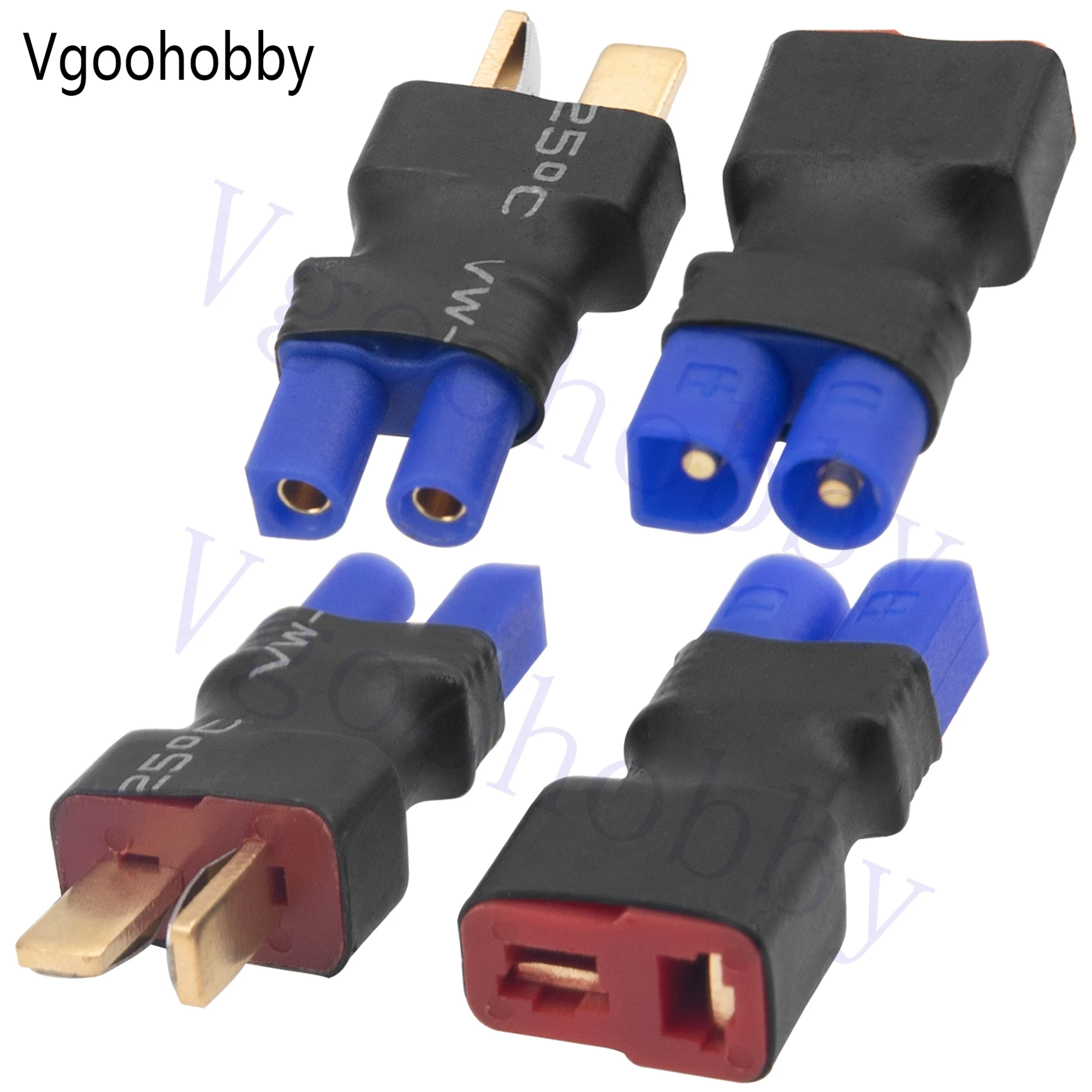 2Pairs EC2 to T Plug Adapter Connector Female Male Plugs Adaptor for RC FPV Drone Car Boat Lipo NiMH Battery Charger ESC