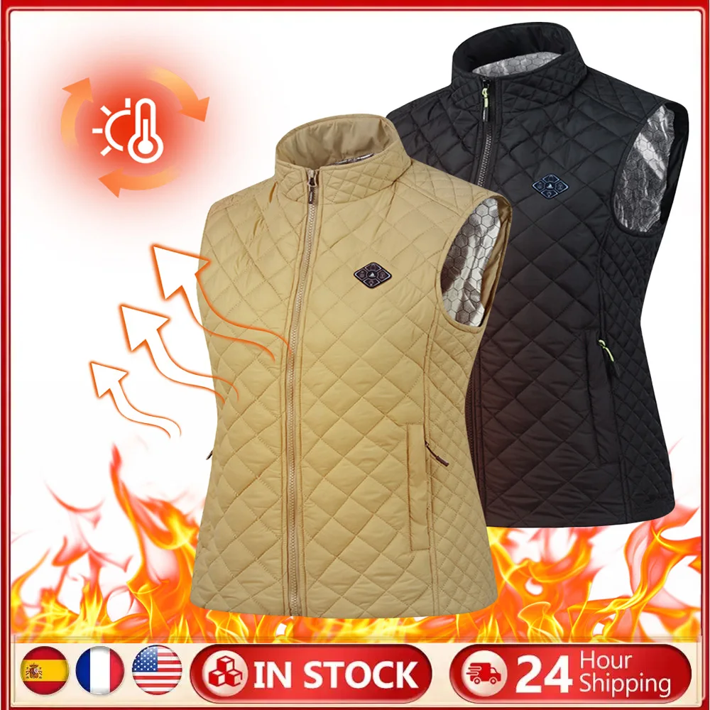 

21 Zone Heating Vest Mens Infrared Thermal Jacket Smart Heated Clothes New Winter Cold-proof Thick Sleeveless Coat Hiking