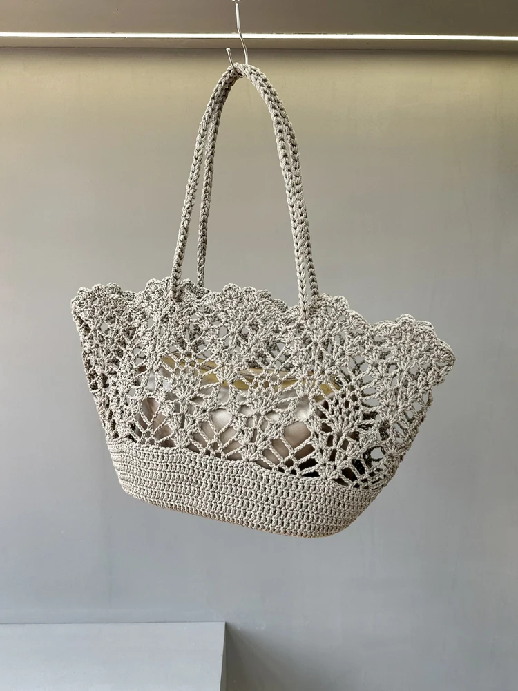 

Handwoven Basket Tote Bag Large Capaci Summer Beach Bag oulder Strap Korean Sle Casual Single oulder Bag for Youth