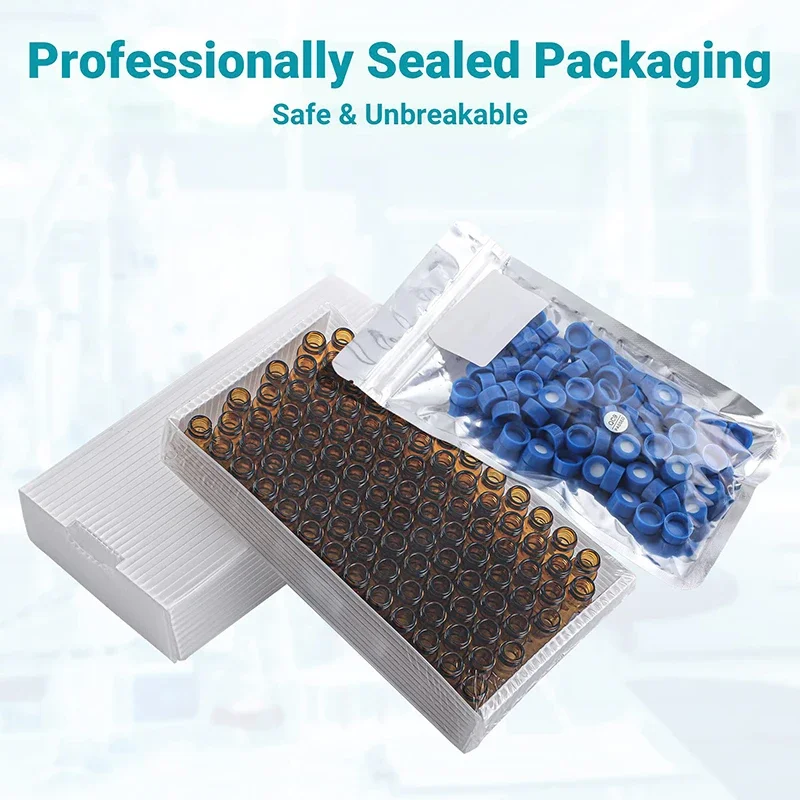 100pcs 2ml HPLC Amber Vial with Write-on Spot Brown Chromatography Tubes Scale Reagent Serum Storage Bottle 100/pk view 6