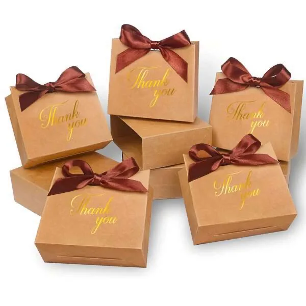 Thank You Paper Gift Box Wedding Favors Candy Boxes for Guests Baby Shower Paper Gift Bags Birthday Xmas Party Supplies ﻿