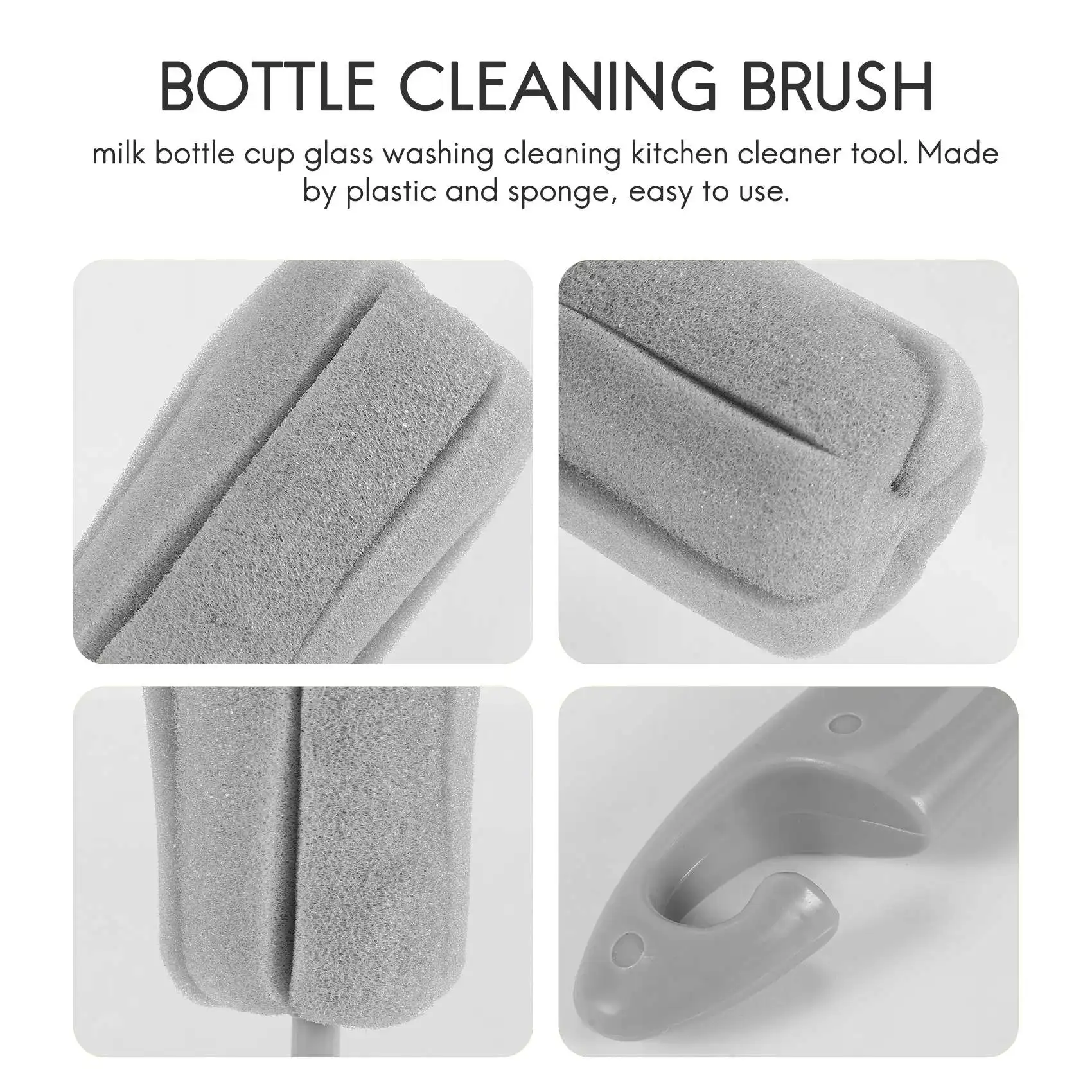 1Pc Sponge Brush Milk Bottle Cup Glass Washing Cleaning Kitchen Cleaner Tools Cup Cleaning Brush Plastic Short Handle