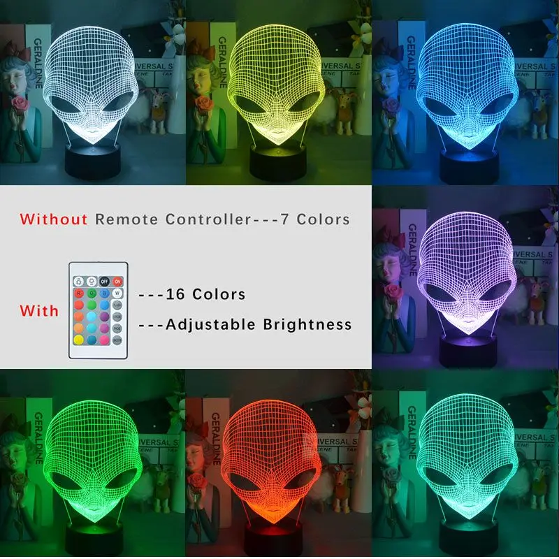 Pop-eyed Alien Shape 3D Night Light Child Cool Present for Bedroom Decor Cute Birthday Color Gift LED Table Lamp Baby Nightlight