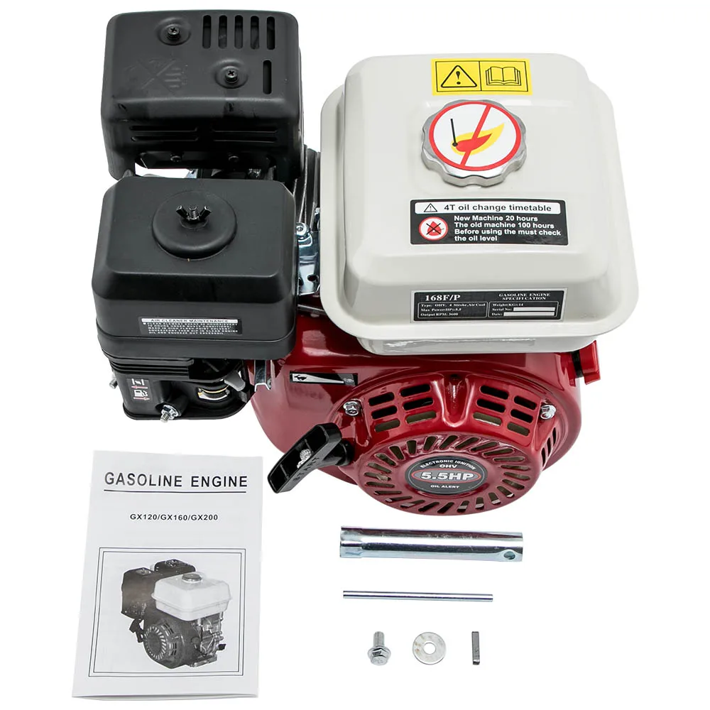 Petrol Engine for Honda Gx160 4 Stroke Pullstart 250mm 20 mm Diameter Pullstart Gasoline Engine 5.5HP 168CC