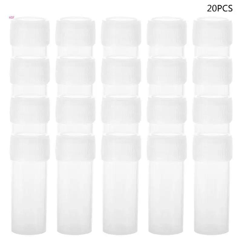 20pcs Practical Empty Plastic Bottles with Lids 5ml Small Vials Sample Container