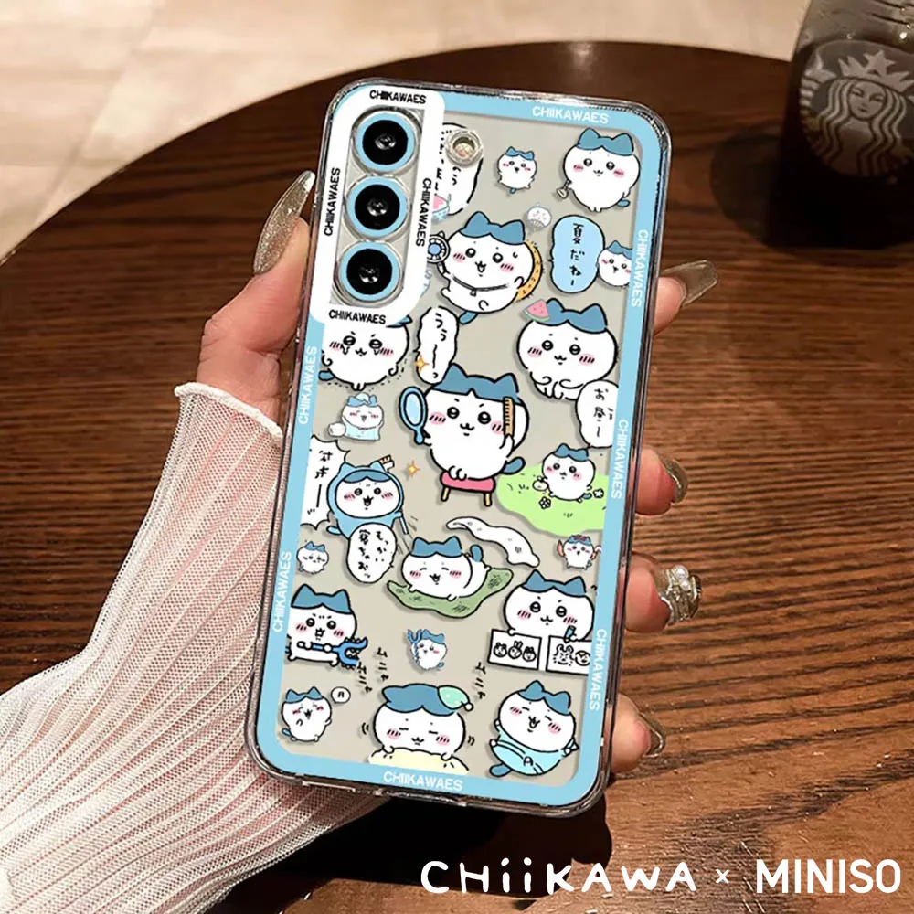 Miniso X Chiikawa Collaboration Phone Case For Samsung Galaxy S24 S23 S22 S21Ultra Plus FE A55 A54 A15 A14 A35 A52 A53 A25 5G