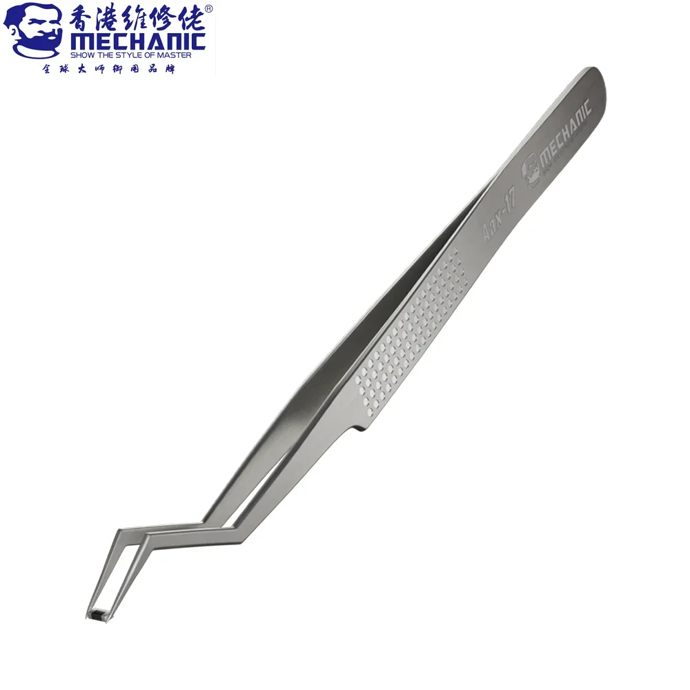 MECHANIC Aax-17 Stainless Steel Tin Positioning Tweezers for IC Chip Repair Precise Clamping of Tin wire Non-slip Wear-resistant