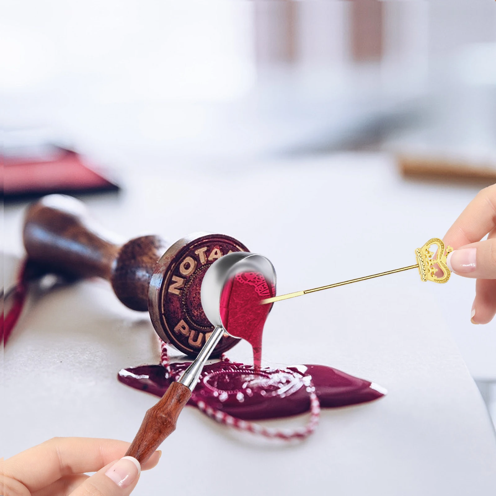 

2Pcs Sealing Wax Stirring Rods Stainless Steel Wax Seal Mixing Sticks Easy Use DIY Stamp Accessories Stirring Sticks