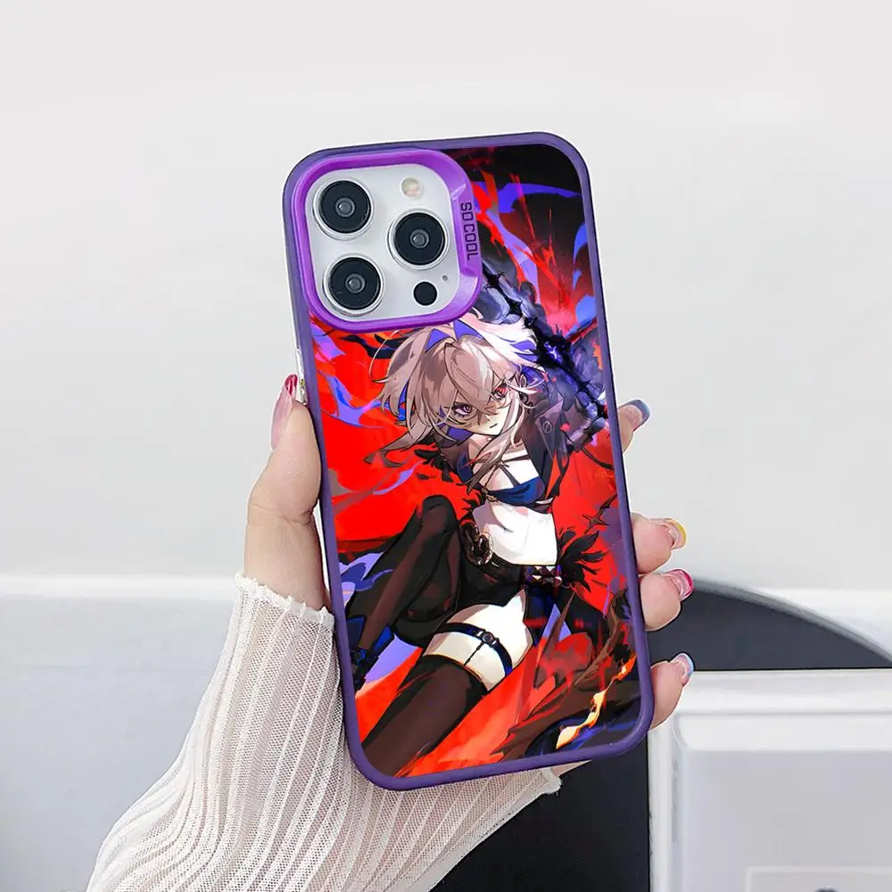 حافظة لهاتف آيفون 17 16 15 14 13 12 11 X XR XS 8 7 Pro Max Plus غطاء أرجواني شفاف جميل