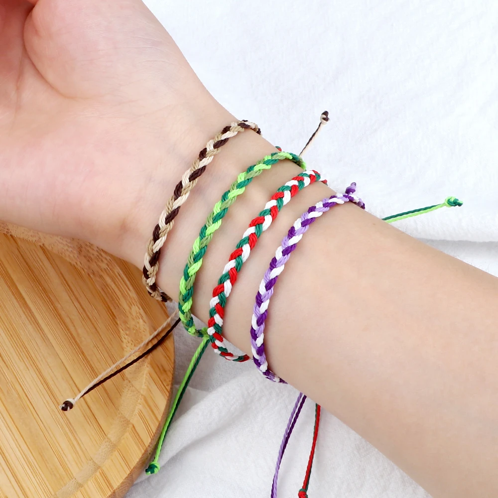 30 Colors Waterproof Wax Rope Bracelet&Bangle For Women Men Handmade Braided Adjustable Couple Bracelet Friendship Jewelry Gift