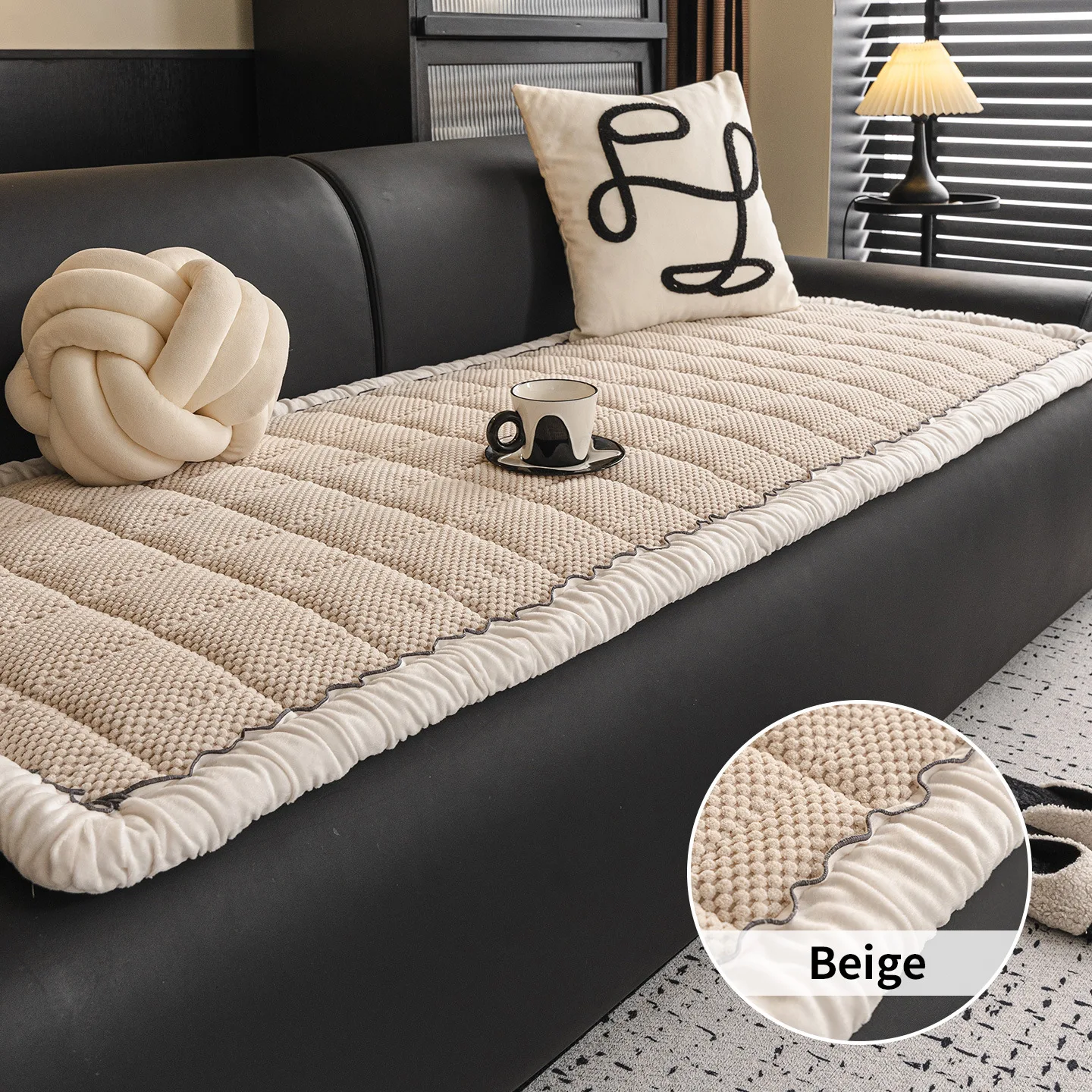 2026 New Corduroy Sofa Cover Thick Warm Flannel Cushion Pad Non-Slip Seat Protector Wrap for Living Room Autumn Winter