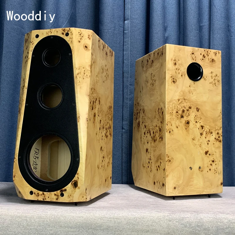 Wooddiy مخصص 6.5 بوصة 8 بوصة ثلاثية الاتجاه خزانة مكبر الصوت صندوق فارغ لوحة يربك سوداء زوج واحد قذيفة شطبة لا لمعان MBH-B3 #5