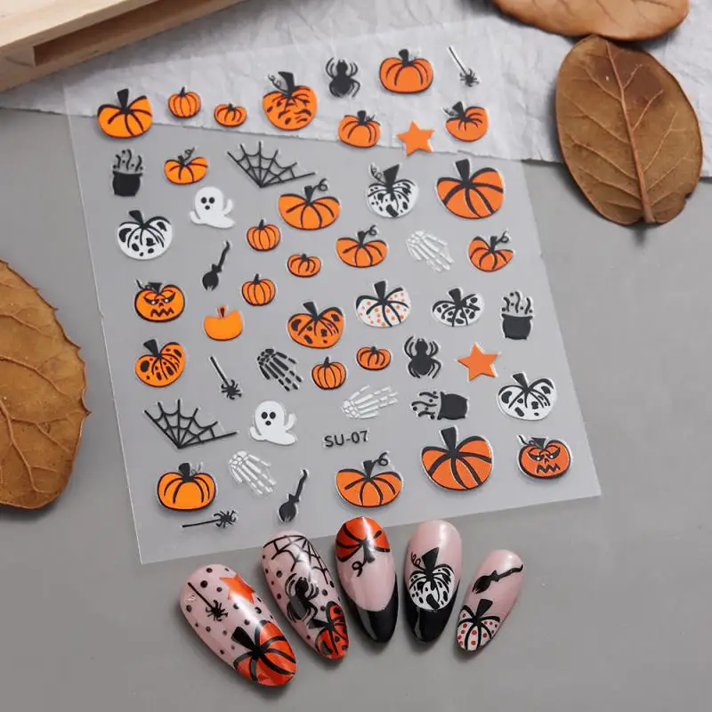 Halloween-Nagelaufkleber, fällt nicht leicht ab, Anti-Reiben, einzigartige Halloween-Nageldekoration, exquisite Nagelaufkleber, leuchtende Farben