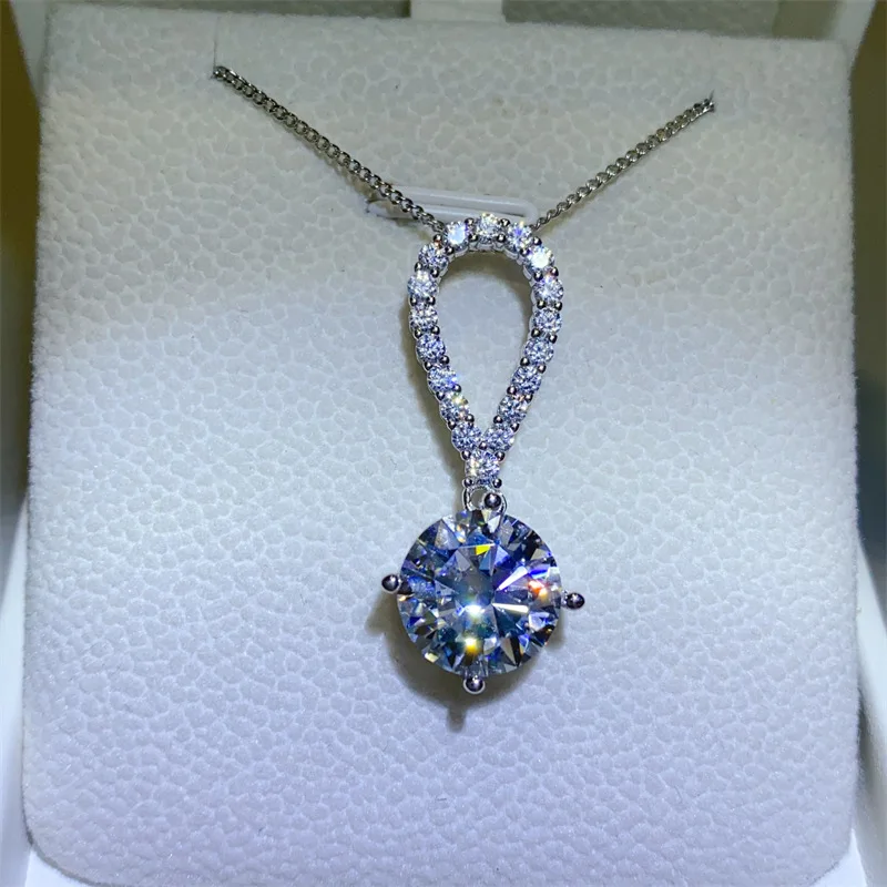 Versatile & Timeless Fashion Pendant Necklace For Women 5ct Moissanite PT950 Platinum | Suitable for commuting and dating