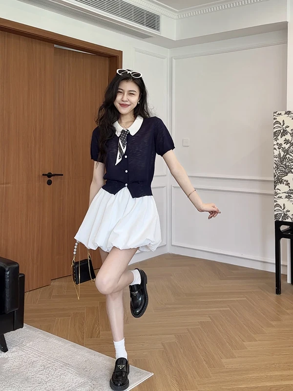 

Летний комплект Zhang a Xing: брюки-юбка с рюшами и шелковым платком, лиоцелл Lenzing, высокая талия, комплект из юбки и брюк-шаровар