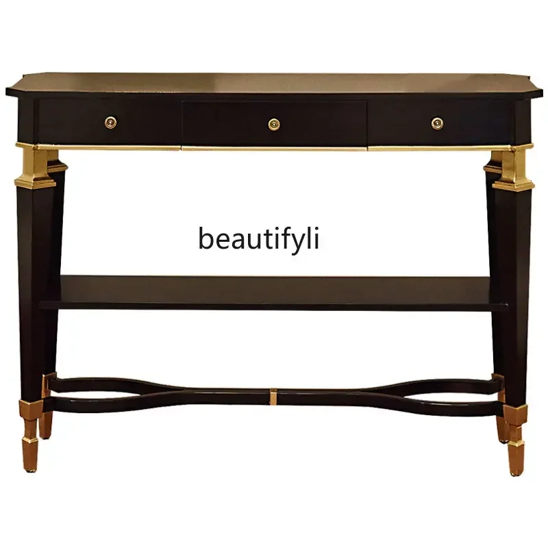 CC182R11 Neoclassical Console Tables Console Light Luxury Side View a Long Narrow Table Wall Side Table Foyer Doorway Corridor C