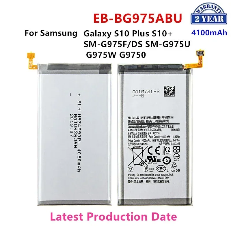 

Brand New EB-BG975ABU 4100mAh Battery For Samsung Galaxy S10 Plus S10+ SM-G975F/DS SM-G975U/W G9750 Mobile Phone