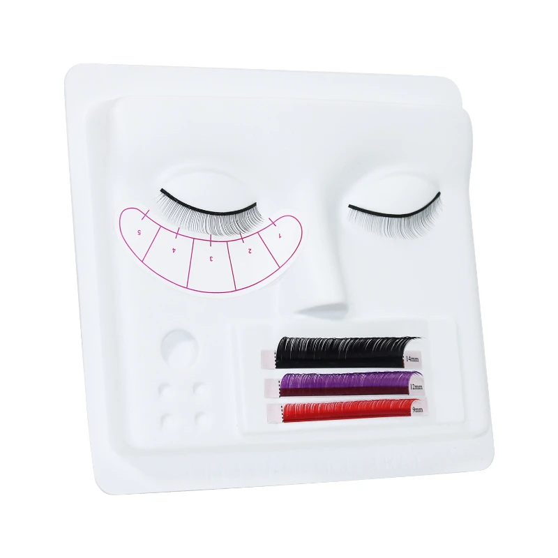 CNKESS Factory Wholesale Plastic 3 In 1 Face Palette Display Lash Training Practice Tray Set accessori per strumenti per ciglia finte