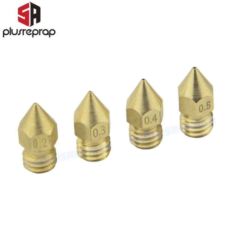 5/10PCS MK8 Brass Nozzle 0.2MM 0.3MM 0.4MM 0.5MM Extruder Print Head Nozzle For 1.75MM CR10 CR10S Ender-3 3D Printer Accessories