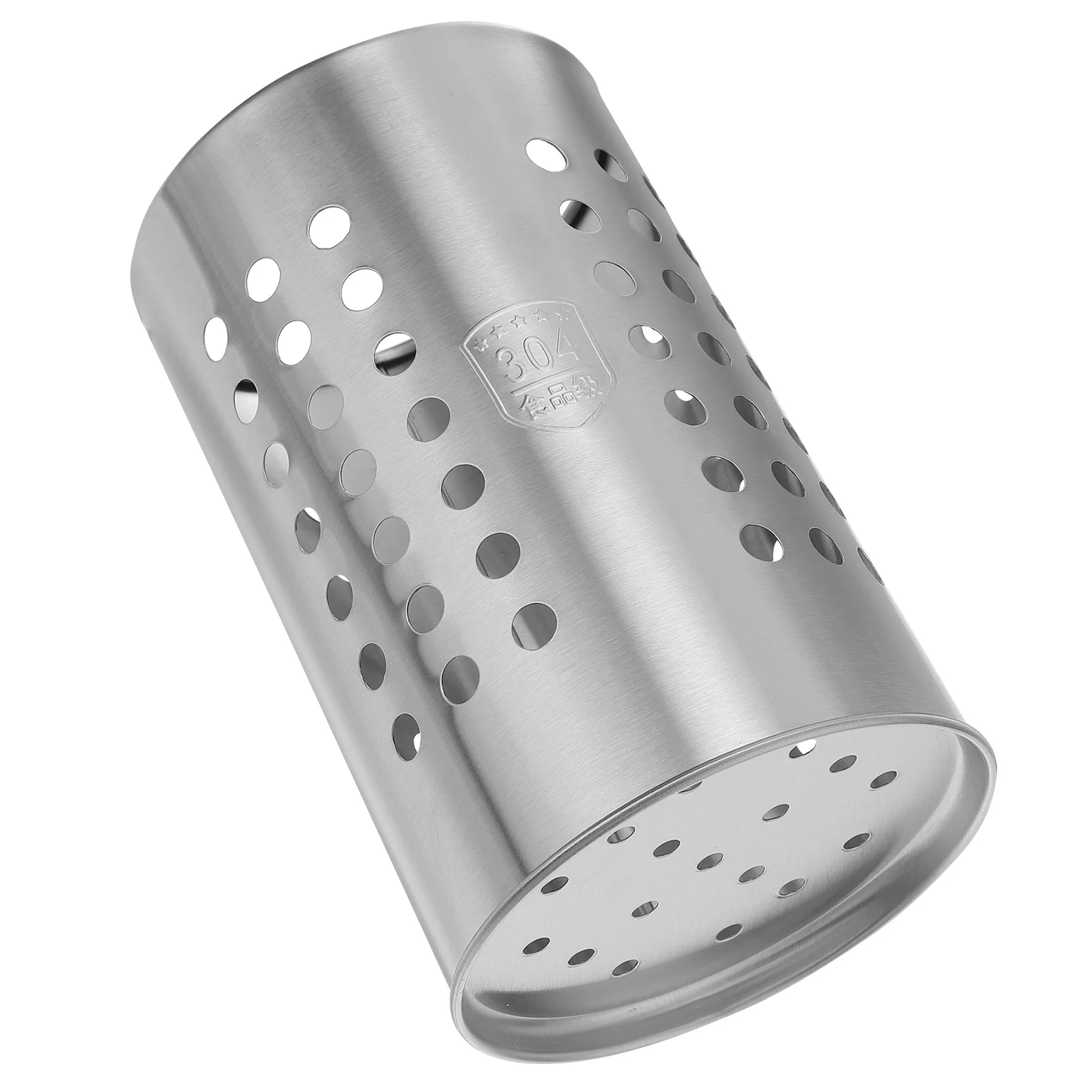 

Stainless Steel Utensil Holder 16.5cm High Draining Tableware Organizer Eco-Friendly Tough Lightweight for Various Places Silver