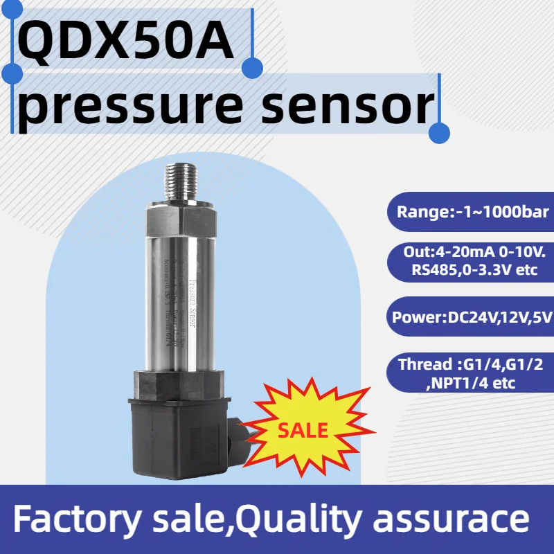 

Factory sale QDX50A 4-20mA RS485 Output SS304 Air Oil Water Pressure Sensor Transmitter 0-10V Fuel Pressure Transducer