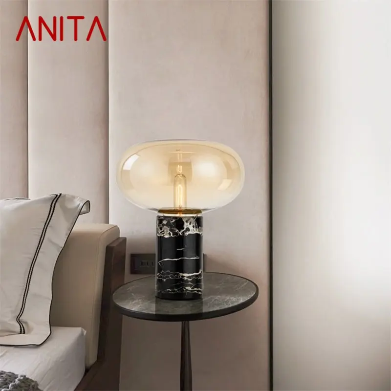 

ANITA Modern Bedside Table Lamp Marble E27 Desk Light LED Home Decorative For Foyer Living Room Office