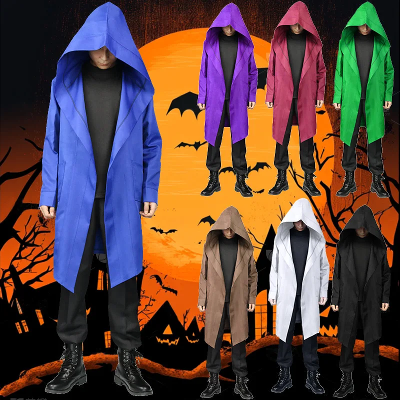 

Хэллоуин Карнавальная вечеринка Косплей Наряд Пальто для мужчин Женщин Хэллоуин COS костюм Мрачный Жнец Плащ Волшебник Ведьма косплей накидка