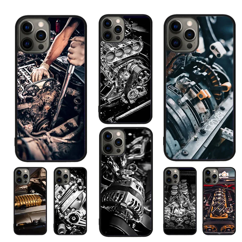 Mechanic Auto Repair Check Engine Phone Case For iphone 16 15 14 11 12 13 mini Pro XR XS MAX Plus SE coque Cover Shell