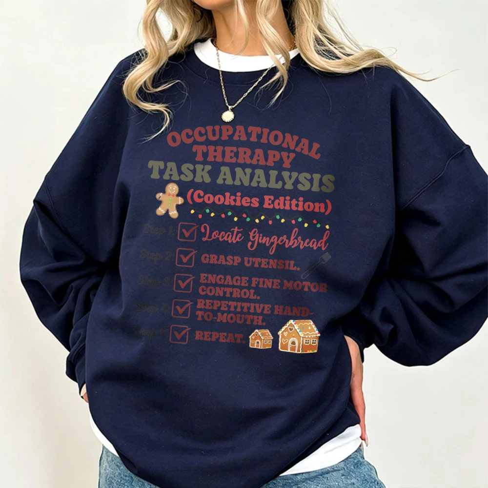 Occupational Therapy Christmas Sweatshirt Funny Gingerbread Cookie OT Crewneck Pullovers Fashion Long Sleeve Preppy Sweater