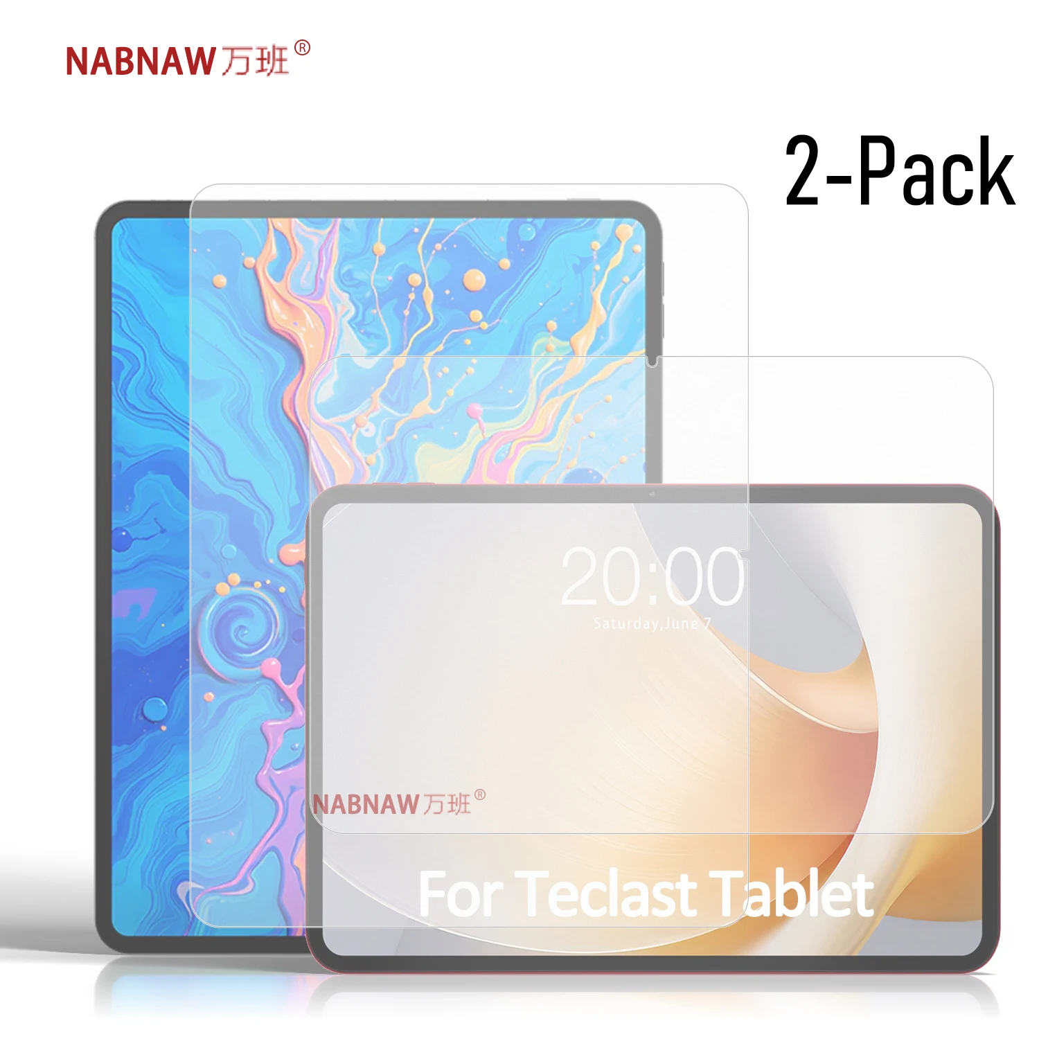 2 Pieces Scratch Proof 9H Tempered Glass Screen Protector For Teclast T65 Plus T60 Pro ArtPad Pro Tablet P33 T50Plus P50 2025
