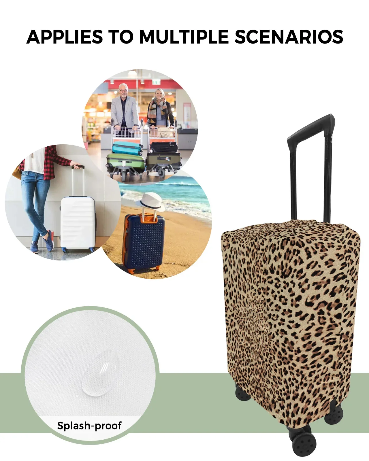 Leopard Texture Travel Luggage Cover Elastic Baggage Cover Suitable For 18-32 Inch Suitcase Case Dust Cover Travel Accessories