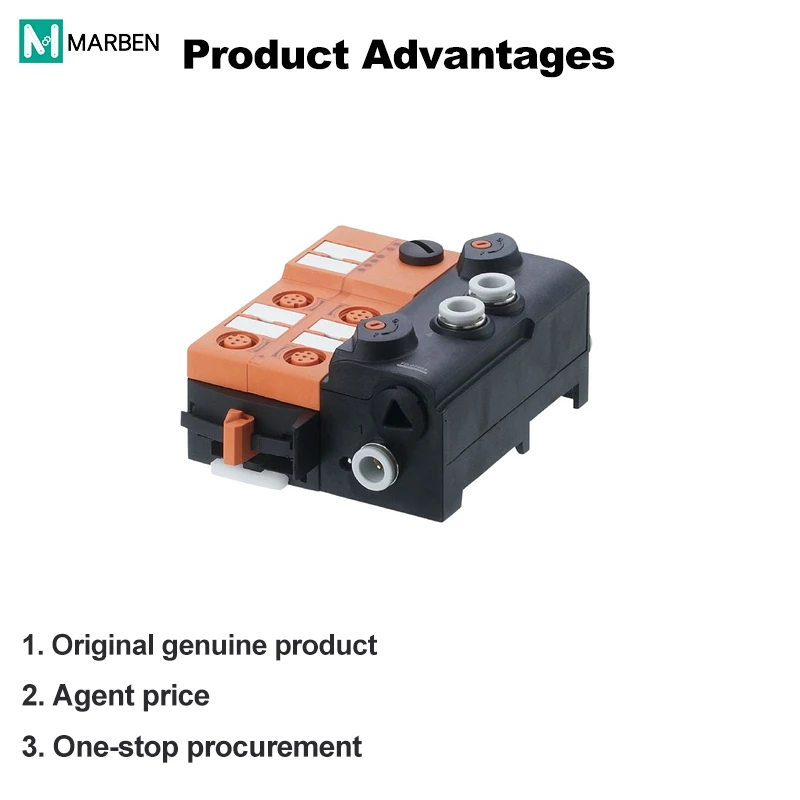 AC5228 AS-i AirBox Integrated Pneumatic Valve Slave Module 4DI+2*3/2 Way Slide Valve 2-8Bar M12 Quick Connect IP67 PA Housing