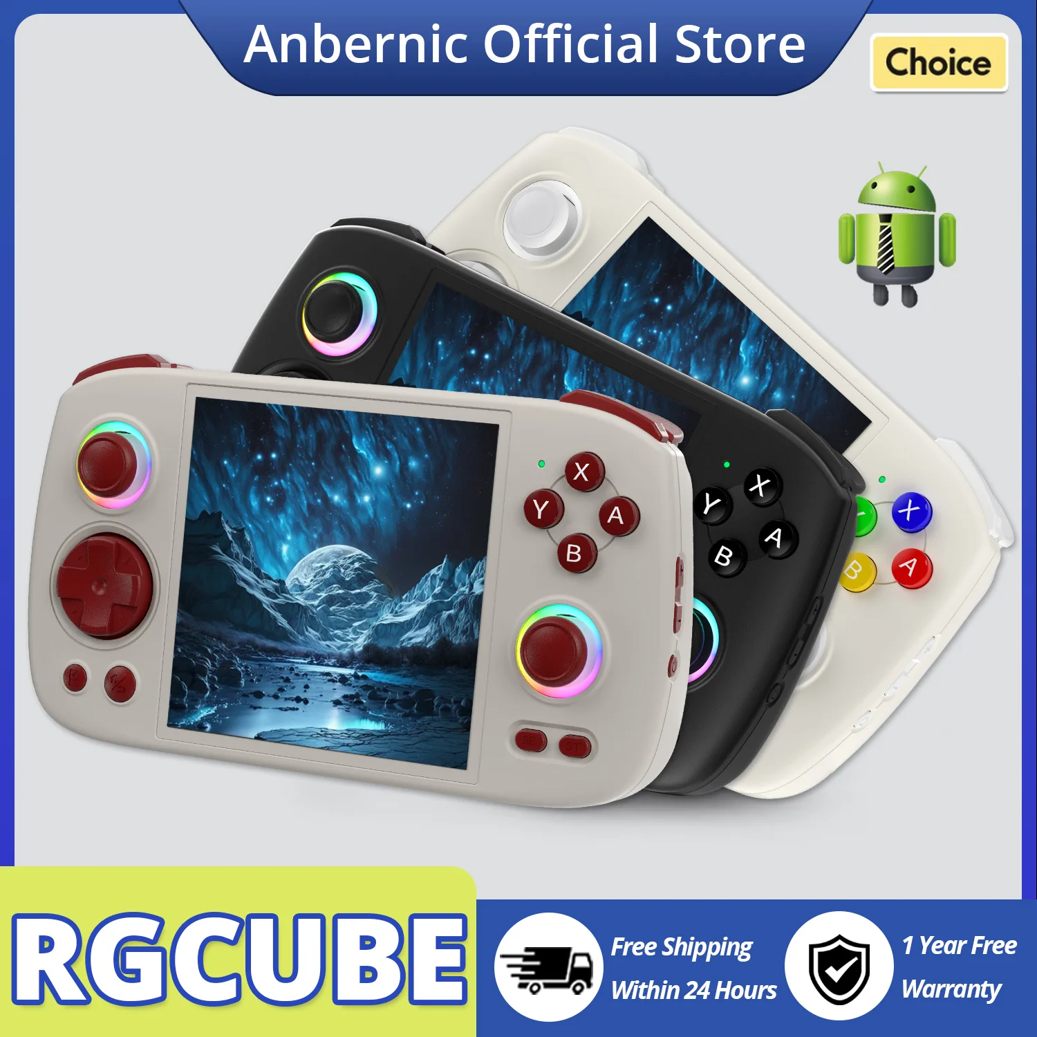

Портативная игровая консоль ANBERNIC RG Cube Retro с системой Android 13, процессором Unisoc T820, 3,95-дюймовым сенсорным IPS-экраном и батареей 5200 мАч