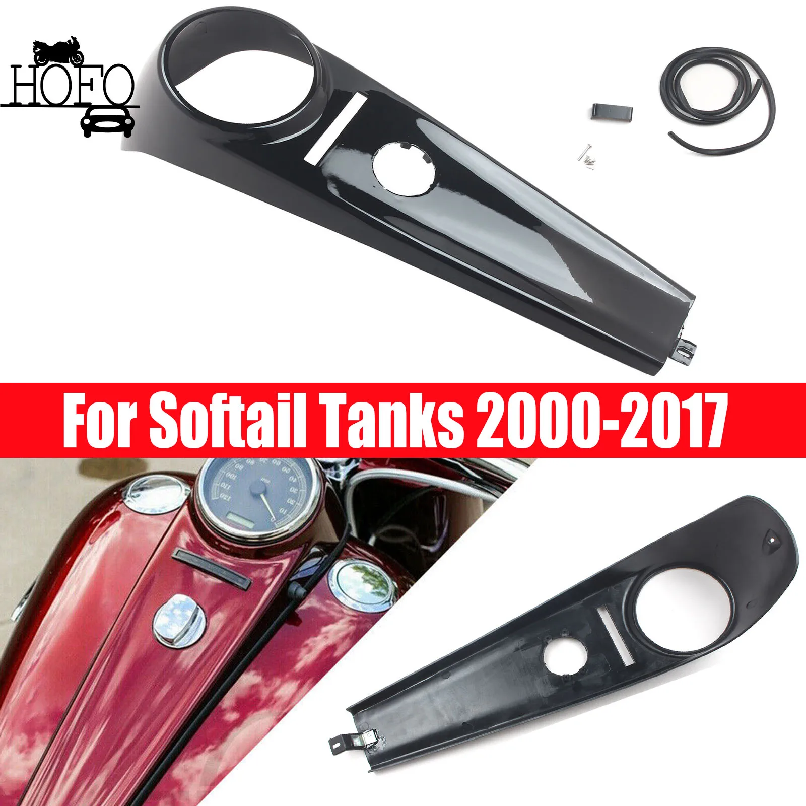 

Motorcycle Stretched Fuel Tank Dash Panel Console Cover For Harley Heritage Softail Classic EFI FLSTCI